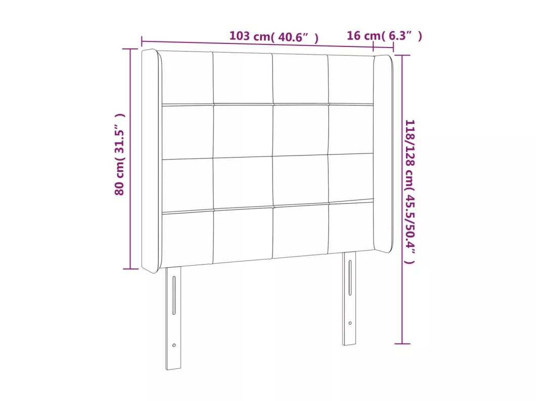 Kauf Unique LED Kopfteil Rosa 103x16x118/128 cm Samt Blitzangebot
