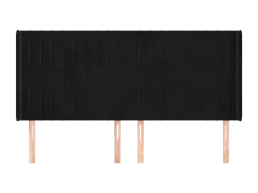 Kauf Unique Kopfteil mit Ohren Schwarz 183x16x118/128 cm Samt Bestseller