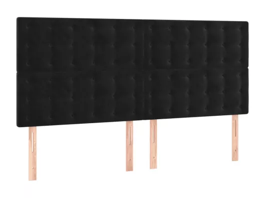 Kauf Unique LED Kopfteil Schwarz 200x5x118/128 cm Samt Tägliche Deals