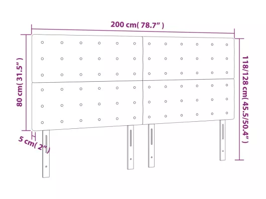 Kauf Unique LED Kopfteil Schwarz 200x5x118/128 cm Samt Tägliche Deals