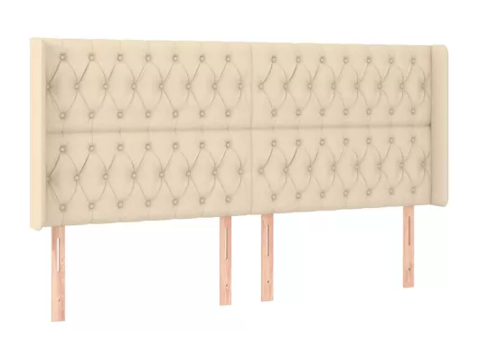 Kauf Unique LED Kopfteil Creme 203x16x118/128 cm Stoff Riesige Ersparnisse