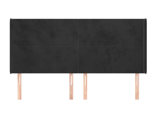 Kauf Unique Kopfteil mit Ohren Schwarz 203x16x118/128 cm Samt VIP-Rabatte