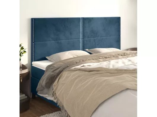 Kauf Unique Kopfteile 4 Stk. Dunkelblau 80x5x78/88 cm Samt Wochenangebot