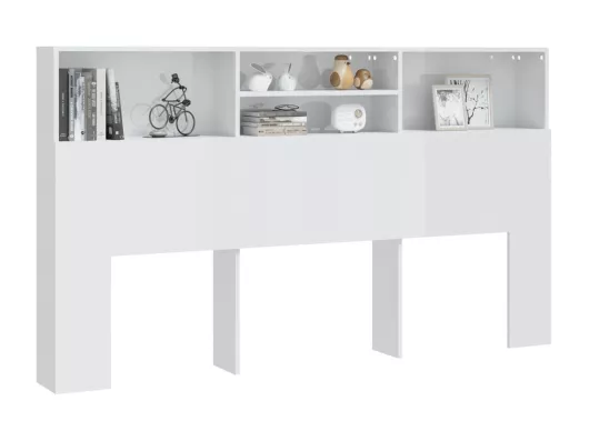 Kauf Unique Bett-Kopfteil mit Ablagen Hochglanz-Weiß 180x19x103,5 cm Letzte 3 Tage