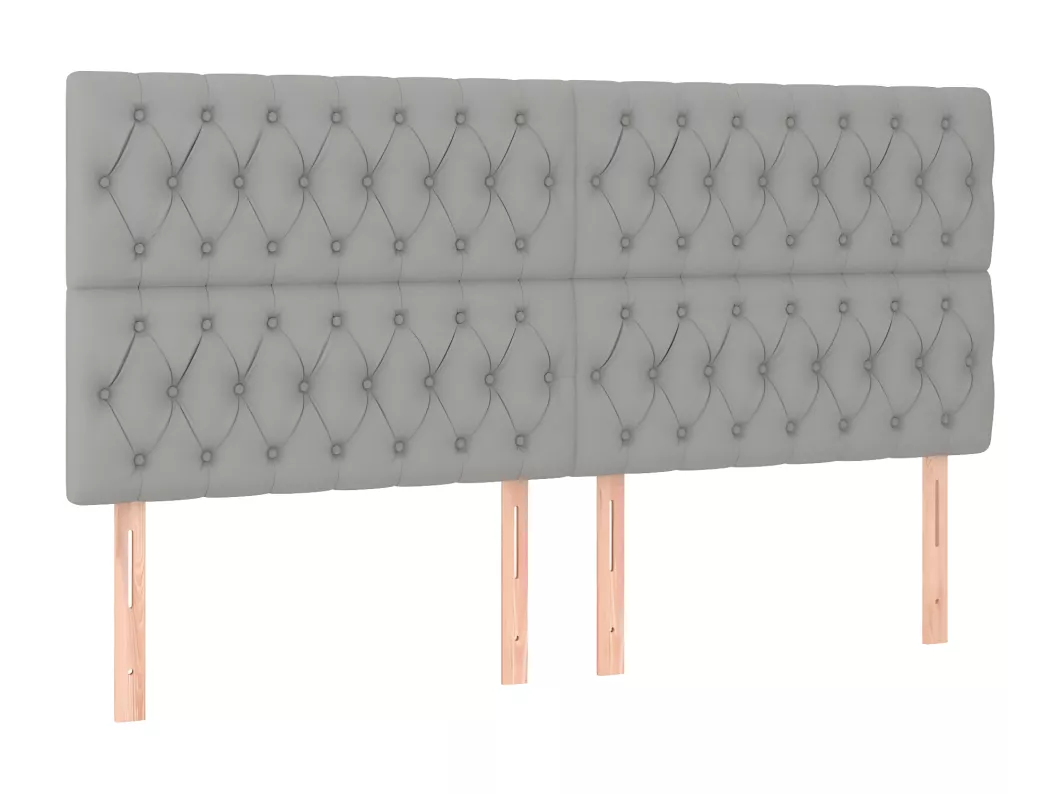 Kauf Unique LED Kopfteil Hellgrau 180x7x118/128 cm Stoff Letzte 2 Tage