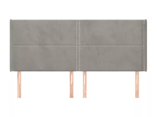 Kauf Unique Kopfteil mit Ohren Hellgrau 203x16x118/128 cm Samt Letzter Tag