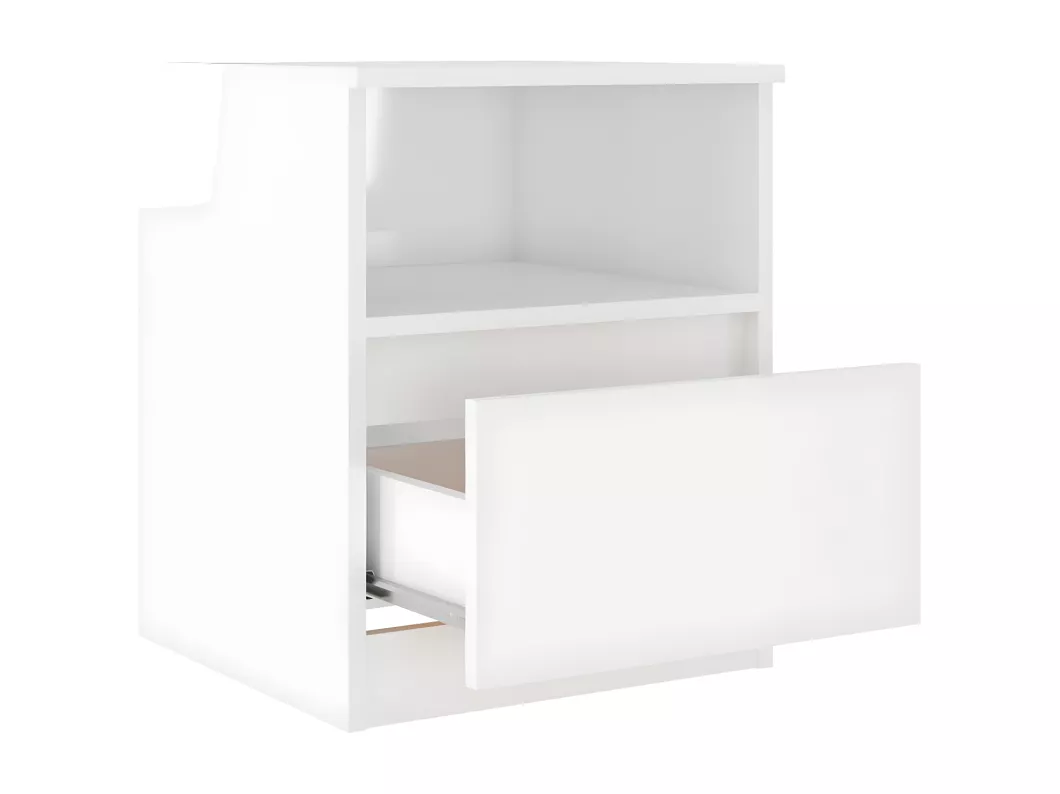 Kauf Unique Nachttisch Hochglanz-Weiß 40x40x50 cm Holzwerkstoff Zeitbegrenzte Promotion