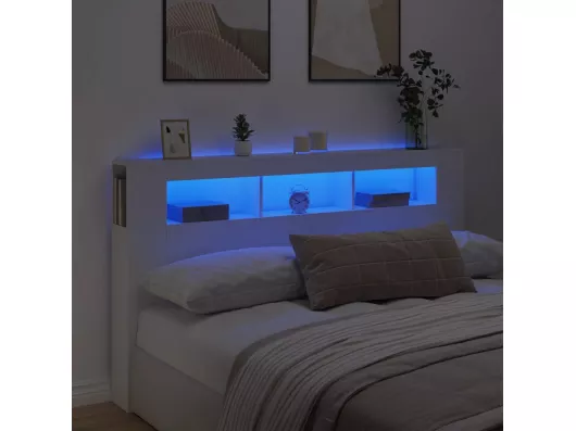 Kauf Unique LED-Kopfteil Weiß 180x18,5x103,5 cm Holzwerkstoff