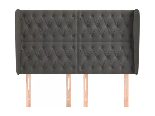 Kauf Unique Kopfteil mit Ohren Dunkelgrau 163x23x118/128 cm Samt Bis zu 60% Rabatt