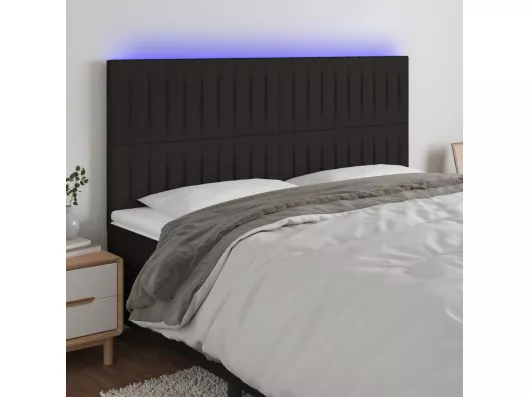 Kauf Unique LED Kopfteil Schwarz 180x5x118/128 cm Stoff