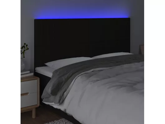 Kauf Unique LED Kopfteil Schwarz 180x5x118/128 cm Stoff Sonderangebot der Fabrik