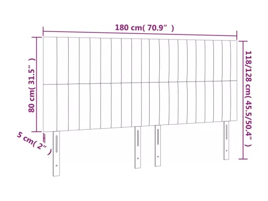 Kauf Unique LED Kopfteil Schwarz 180x5x118/128 cm Stoff Sonderangebot der Fabrik