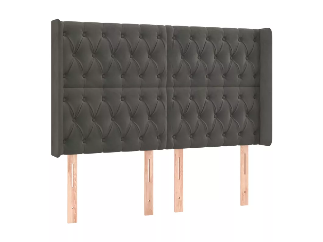 Kauf Unique LED Kopfteil Dunkelgrau 163x16x118/128 cm Samt Bis zu 55% Rabatt