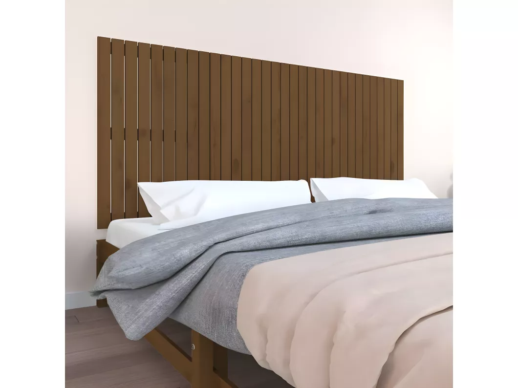 Kauf Unique Wand-Kopfteil Honigbraun 204x3x90 cm Massivholz Kiefer Nur noch ein Tag übrig