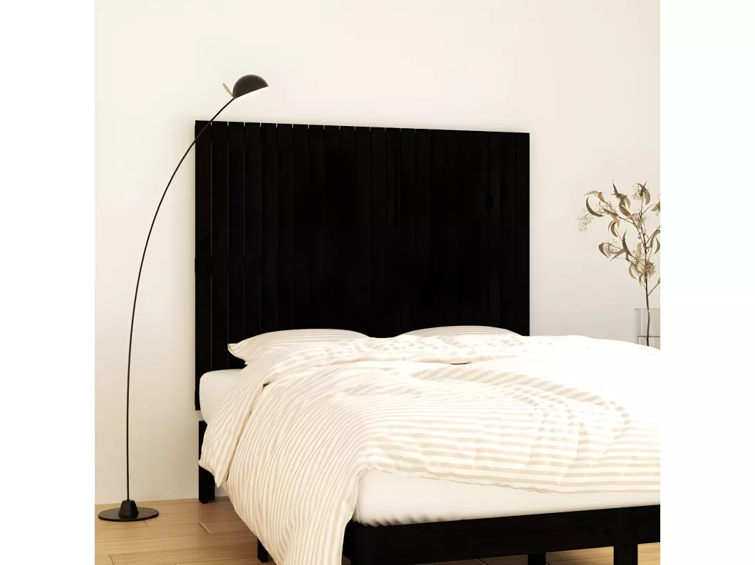 Kauf Unique Wand-Kopfteil Schwarz 140x3x110 cm Massivholz Kiefer Super Rabatt