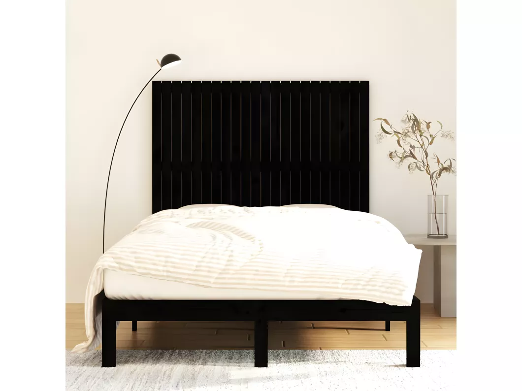 Kauf Unique Wand-Kopfteil Schwarz 140x3x110 cm Massivholz Kiefer Super Rabatt