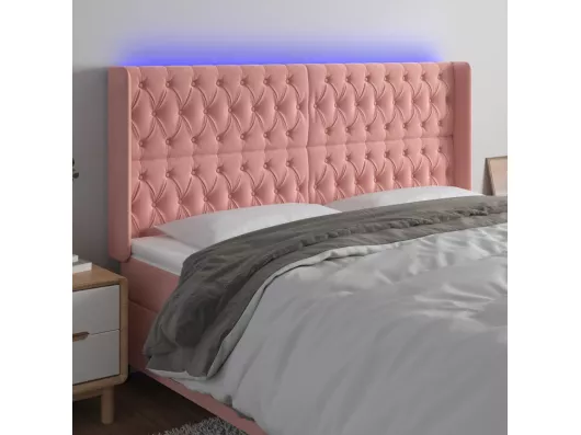 Kauf Unique LED Kopfteil Rosa 183x16x118/128 cm Samt Riesige Rabatte