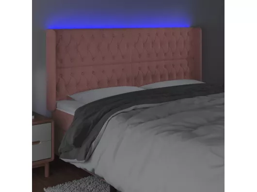 Kauf Unique LED Kopfteil Rosa 183x16x118/128 cm Samt Riesige Rabatte