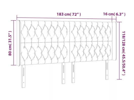 Kauf Unique LED Kopfteil Rosa 183x16x118/128 cm Samt Riesige Rabatte