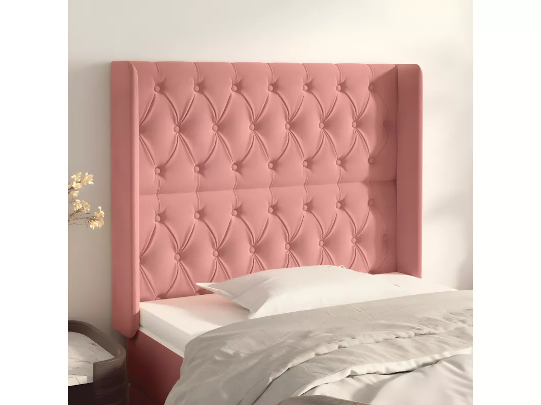 Kauf Unique Kopfteil mit Ohren Rosa 93x16x118/128 cm Samt