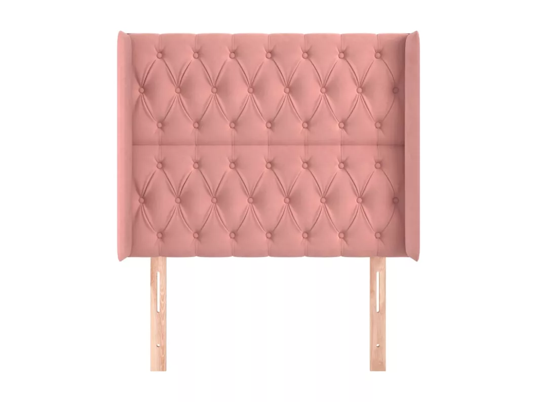 Kauf Unique Kopfteil mit Ohren Rosa 93x16x118/128 cm Samt Clearance-Verkauf