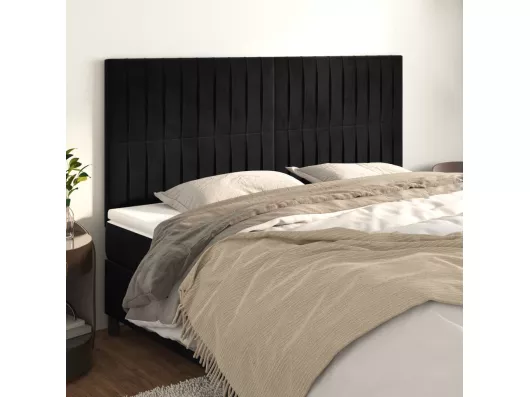 Kauf Unique Kopfteile 4 Stk. Schwarz 100x5x78/88 cm Samt Black Friday Preise