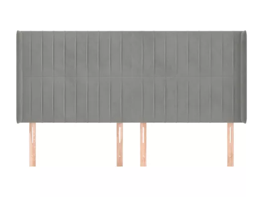 Kauf Unique Kopfteil mit Ohren Hellgrau 163x16x118/128 cm Samt 50% Rabatt für begrenzte Zeit