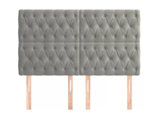 Kauf Unique Kopfteile 4 Stk. Hellgrau 72x7x78/88 cm Samt Rabatte dieses Monats