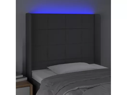 Kauf Unique LED Kopfteil Dunkelgrau 103x16x118/128 cm Stoff Verkauf