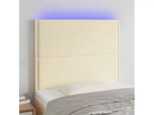 Kauf Unique LED Kopfteil Creme 80x5x118/128 cm Kunstleder