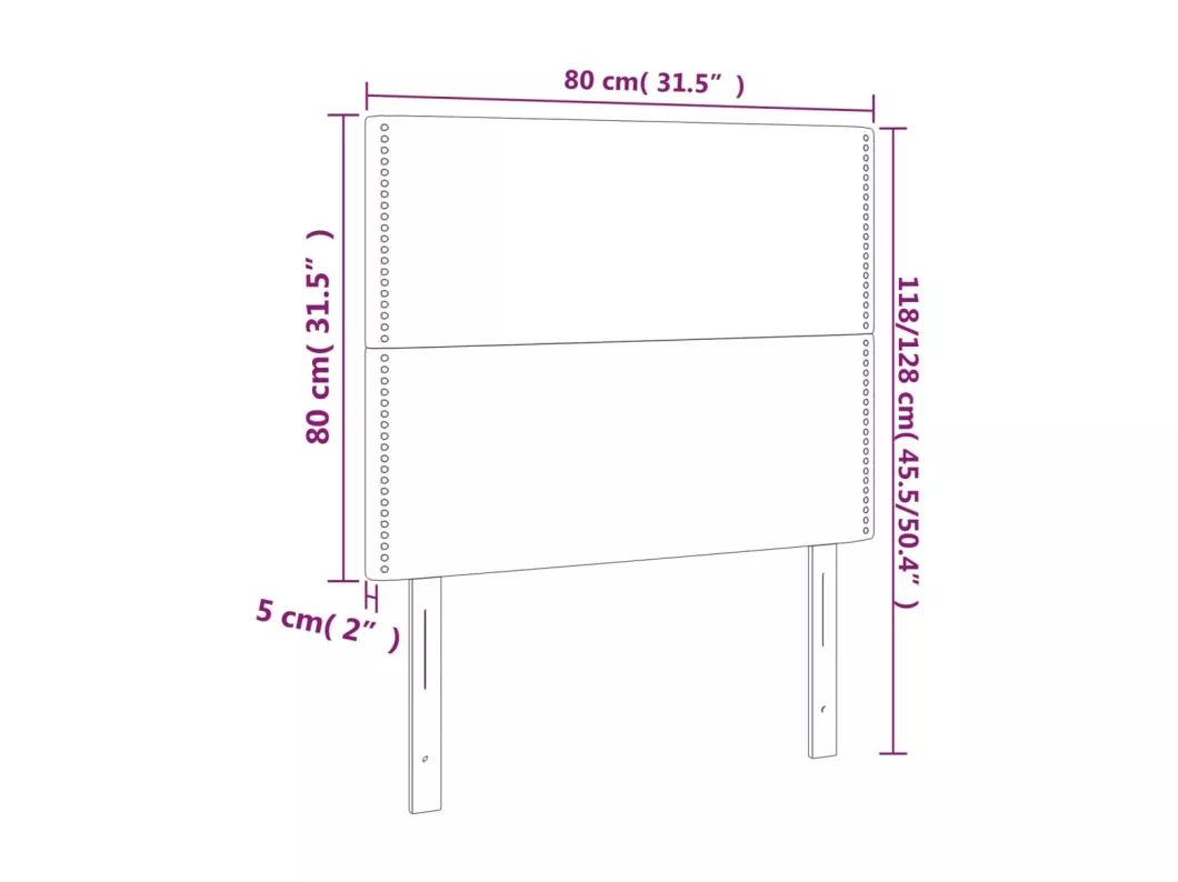 Kauf Unique LED Kopfteil Creme 80x5x118/128 cm Kunstleder im Angebot