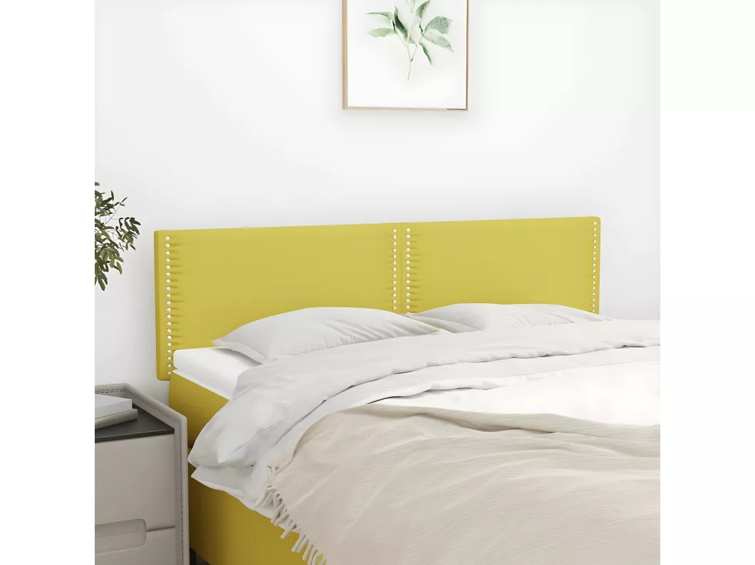 Kauf Unique Kopfteile 2 Stk. Grün 72x5x78/88 cm Stoff Schlussverkauf