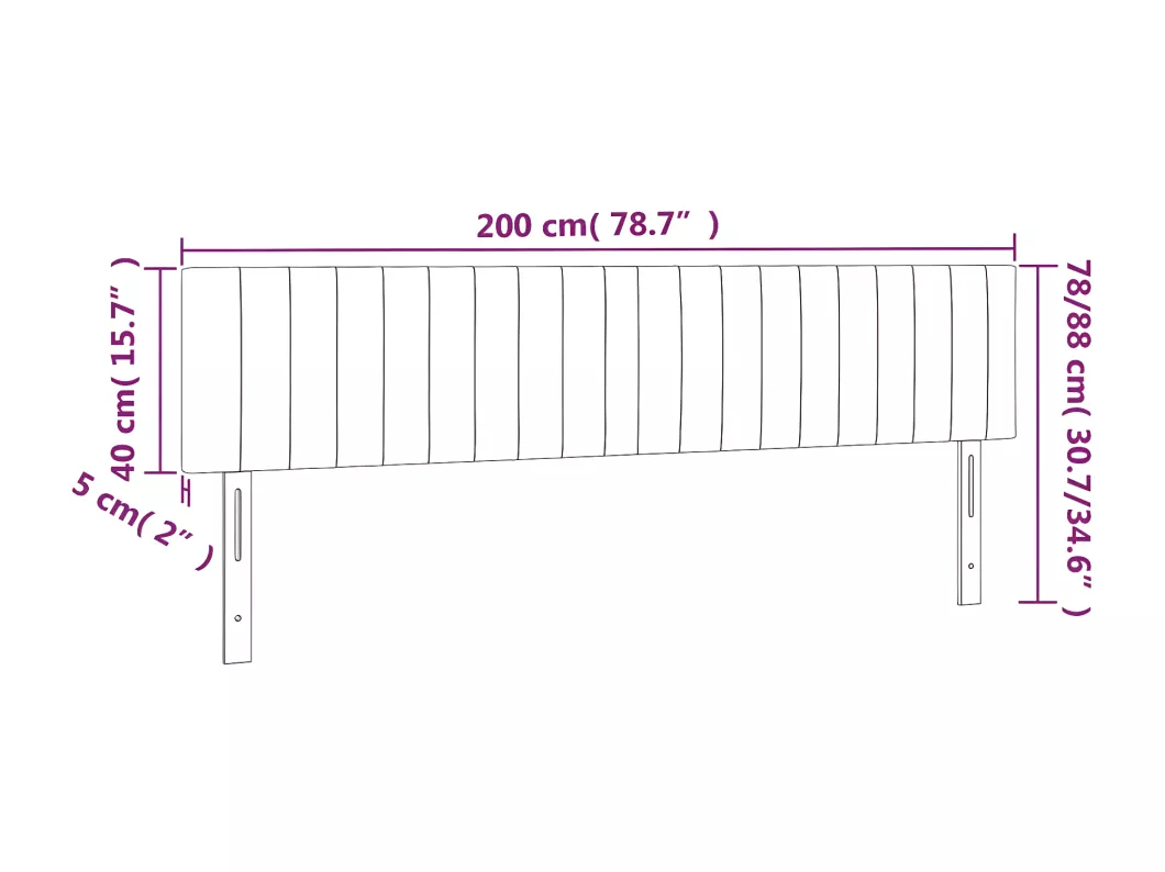 Kauf Unique LED Kopfteil Dunkelbraun 200x5x78/88 cm Stoff Günstiger Verkauf