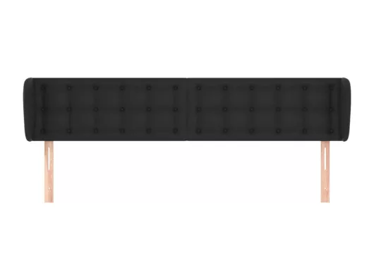 Kauf Unique Kopfteil mit Ohren Schwarz 163x23x78/88 cm Kunstleder Fabrikpreis