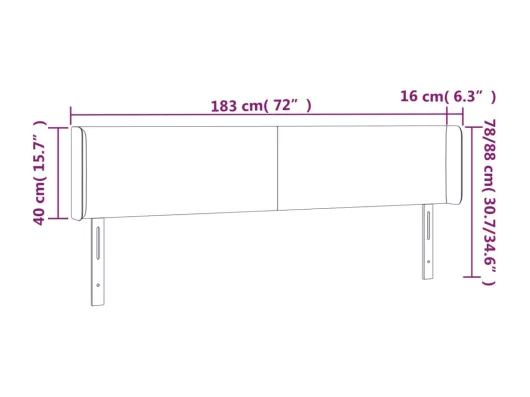 Kauf Unique LED Kopfteil Hellgrau 183x16x78/88 cm Samt Rabatt