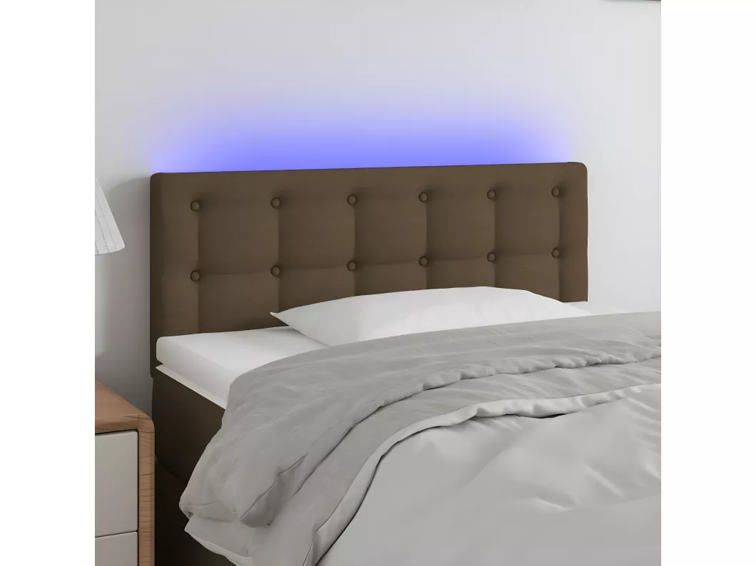 Kauf Unique LED Kopfteil Dunkelbraun 80x5x78/88 cm Stoff