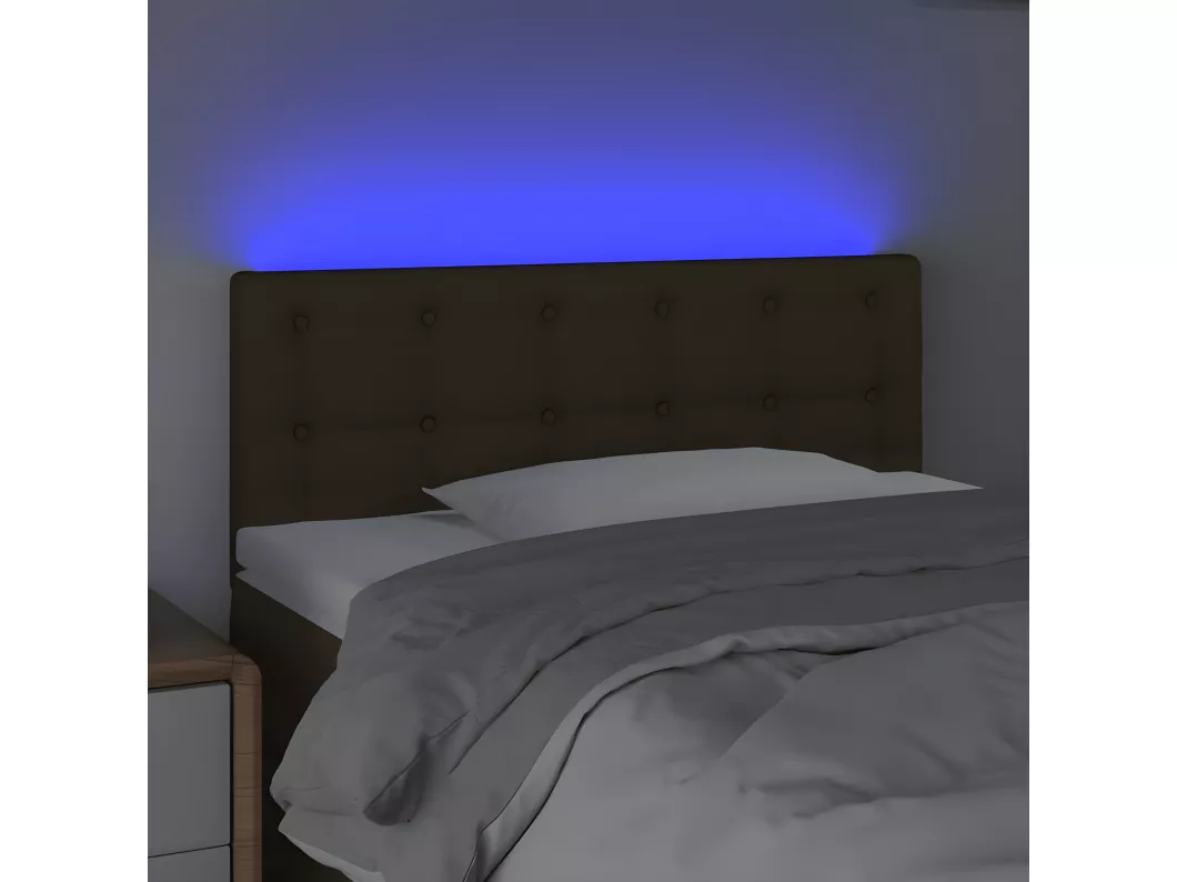 Kauf Unique LED Kopfteil Dunkelbraun 80x5x78/88 cm Stoff Versandkostenfrei