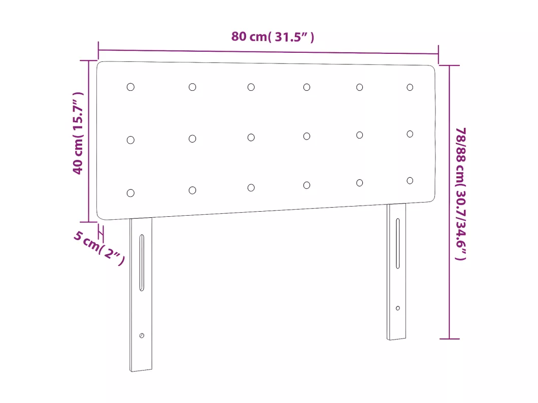 Kauf Unique LED Kopfteil Dunkelbraun 80x5x78/88 cm Stoff Versandkostenfrei