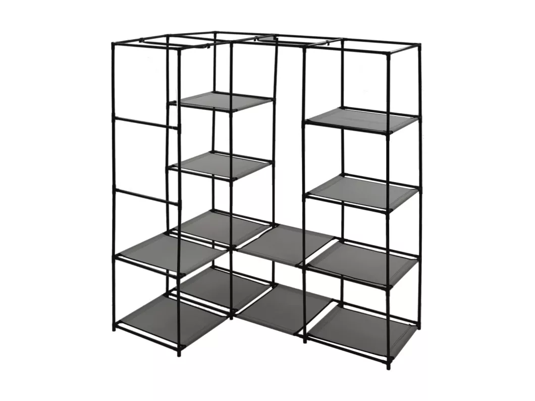 Kauf Unique Eckkleiderschrank Grau 130 x 87 x 169 cm Begrenztes Angebot