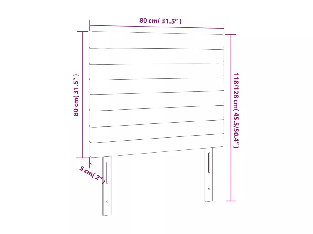 Kauf Unique LED Kopfteil Dunkelbraun 80x5x118/128 cm Stoff Online Shopping
