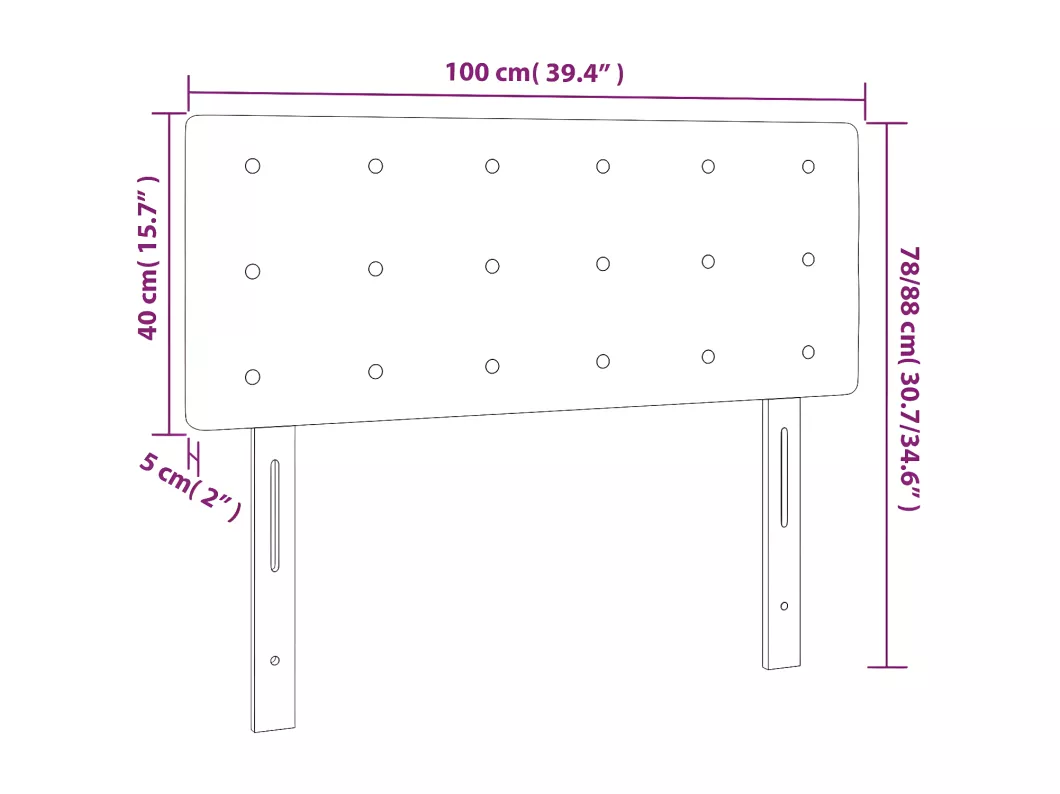Kauf Unique LED Kopfteil Taupe 100x5x78/88 cm Stoff Exklusivangebot