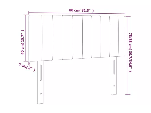 Kauf Unique LED Kopfteil Rosa 80x5x78/88 cm Samt Saisonschlussverkauf