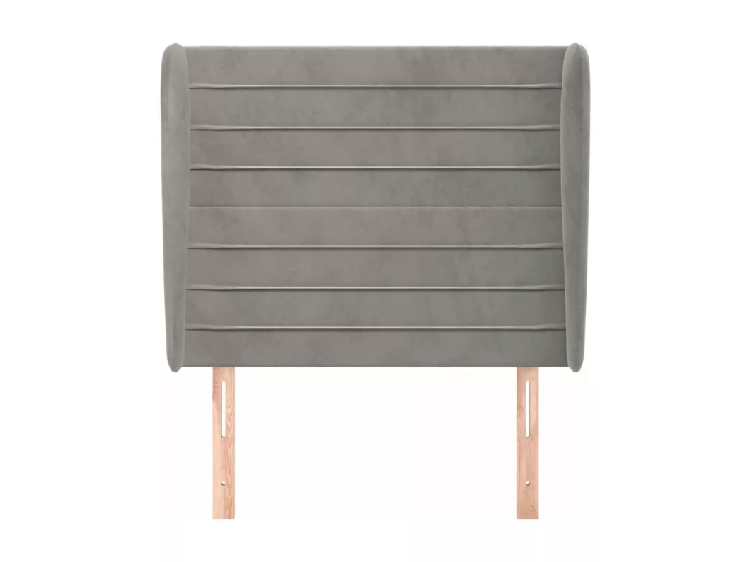 Kauf Unique Kopfteil mit Ohren Hellgrau 83x23x118/128 cm Samt Osterangebot