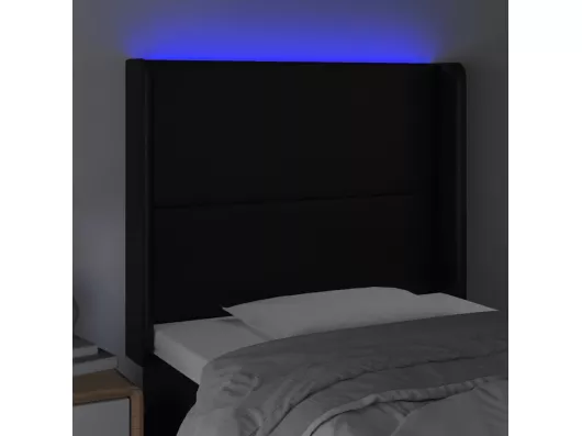 Kauf Unique LED Kopfteil Schwarz 83x16x118/128 cm Kunstleder Muttertagsangebot