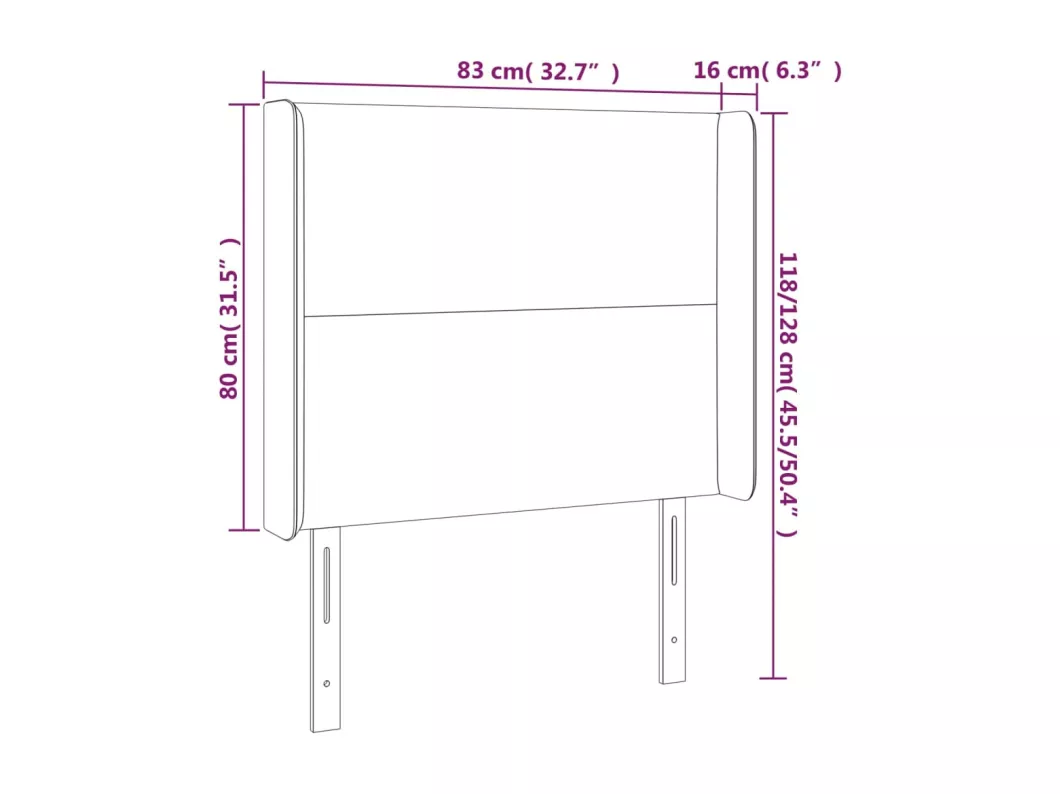 Kauf Unique LED Kopfteil Schwarz 83x16x118/128 cm Kunstleder Muttertagsangebot