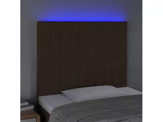 Kauf Unique LED Kopfteil Dunkelbraun 90x5x118/128 cm Stoff Lagerräumung