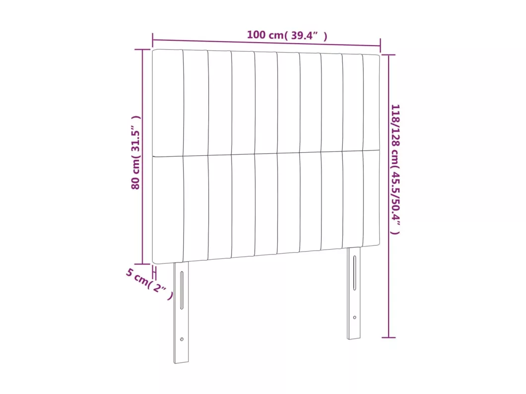 Kauf Unique LED Kopfteil Hellgrau 100x5x118/128 cm Stoff Online Outlet
