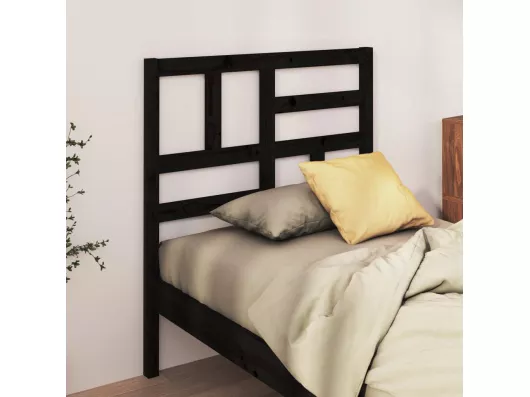 Kauf Unique Bett-Kopfteil Schwarz 96x4x104 cm Massivholz Kiefer