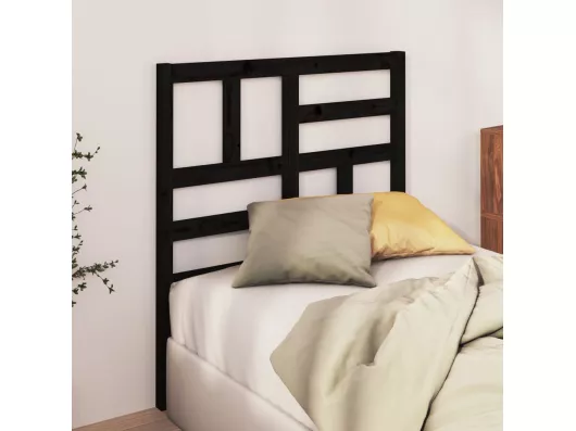 Kauf Unique Bett-Kopfteil Schwarz 96x4x104 cm Massivholz Kiefer Exklusive Angebote