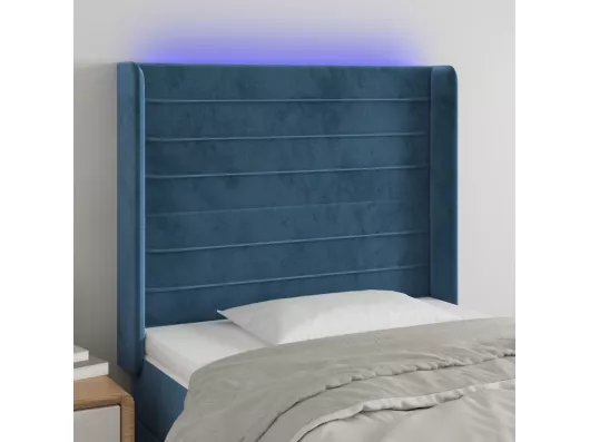 Kauf Unique LED Kopfteil Dunkelblau 83x16x118/128 cm Samt